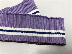 Special ribkant - lilla med vandret stribe og kobber stribe